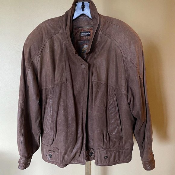 Vintage Adventure Bound Thinsulate Brown Leather Jacket Coat Removable Liner - Picture 1 of 10
